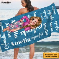 Personalized Summer Vibes Girl Name Beach Towel 33945 thumb 1