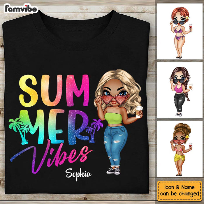 Personalized Summer Vibes Girl Shirt - Hoodie - Sweatshirt 33946 1