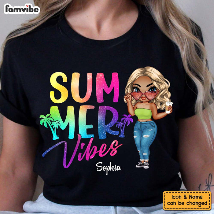 Personalized Summer Vibes Girl Shirt - Hoodie - Sweatshirt 33946 1