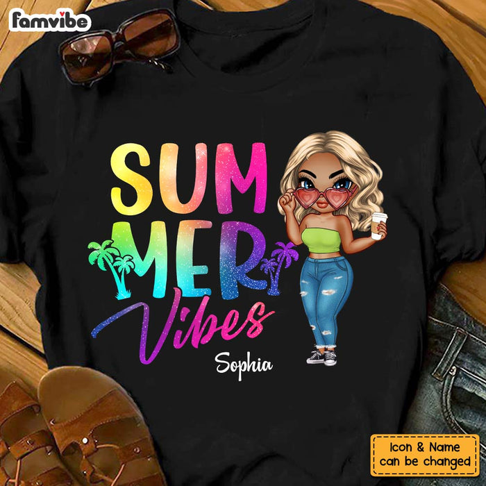 Personalized Summer Vibes Girl Shirt - Hoodie - Sweatshirt 33946 1
