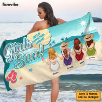 Personalized Girls Just Wanna Have Sun Beach Towel 33955 thumb 1