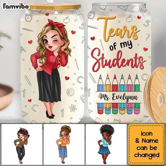Personalized Gift For Teacher Tears Of My Students Glass Can 33962 1