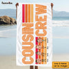 Personalized Funny Cousin Crew Retro Stripe Beach Towel 33964 1