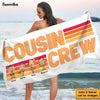 Personalized Funny Cousin Crew Retro Stripe Beach Towel 33964 1