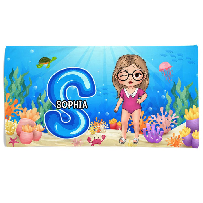 Personalized Alphabet Name Kid Beach Towel 33965 1