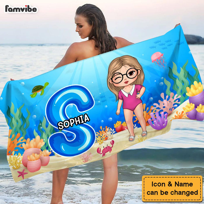 Personalized Alphabet Name Kid Beach Towel 33965 1