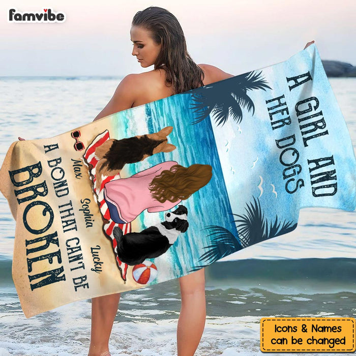 Personalized Just A Girl Who Loves Dogs Beach Towel 33968 1