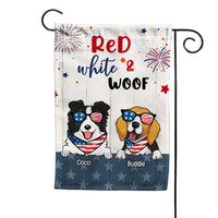 Personalized Red White And Woof Dog Lovers Flag 33971 thumb 1
