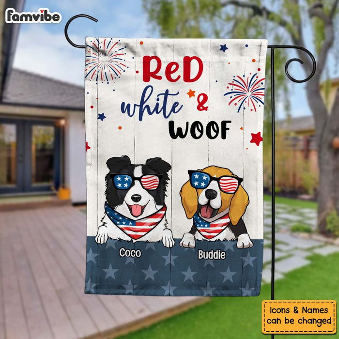 Personalized Red White And Woof Dog Lovers Flag 33971 1