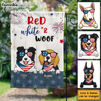Personalized Red White And Woof Dog Lovers Flag 33971 thumb 1