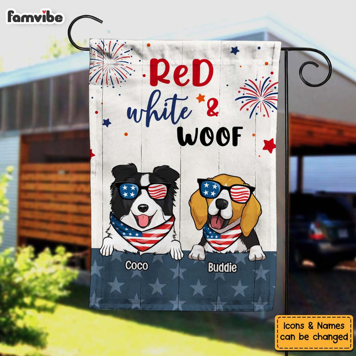 Personalized Red White And Woof Dog Lovers Flag 33971 1