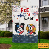 Personalized Red White And Woof Dog Lovers Flag 33971 thumb 1