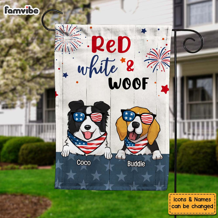 Personalized Red White And Woof Dog Lovers Flag 33971 1