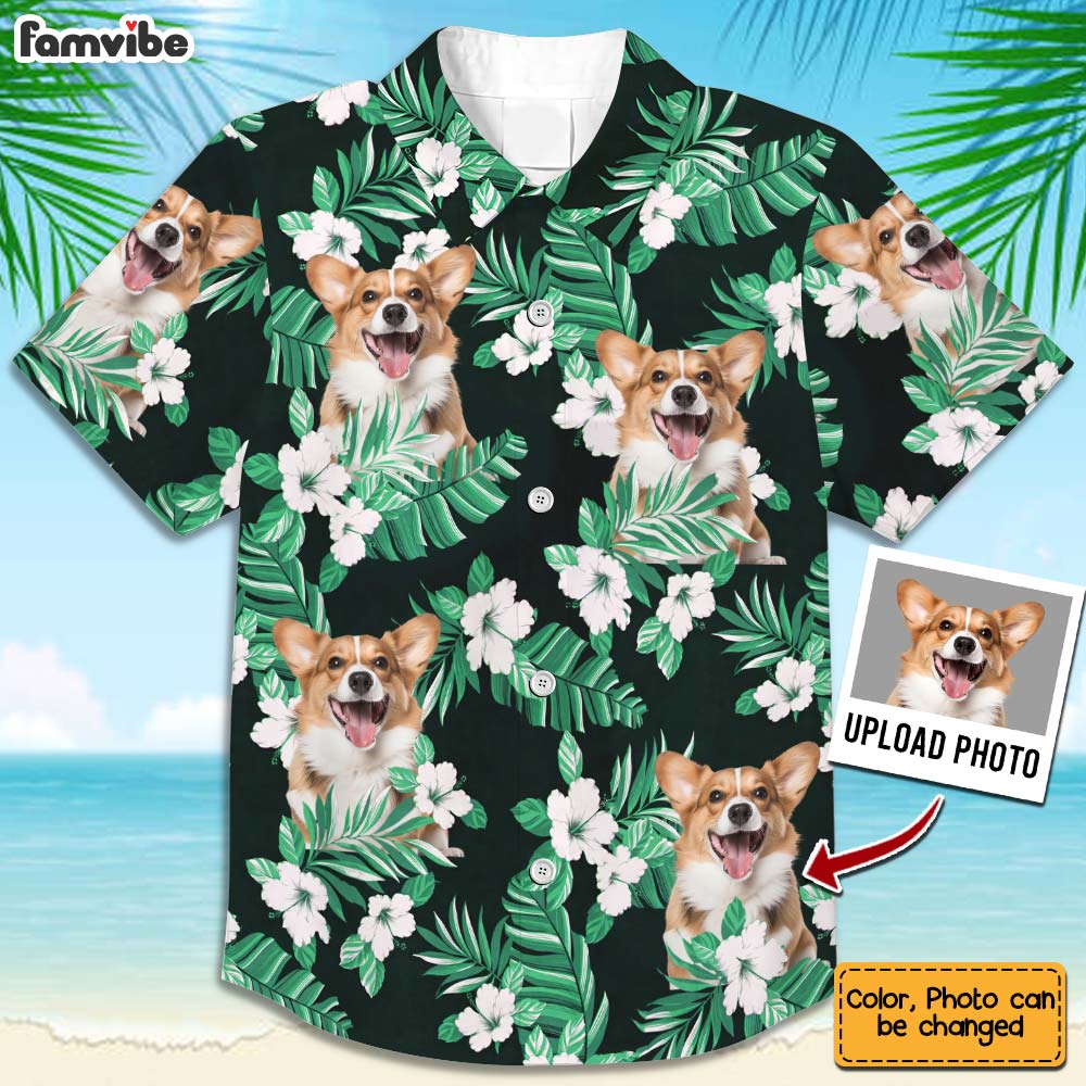 Personalized Gift For Dog Dad Lily Beach Photo Hawaiian Shirt 33975 Primary Mockup