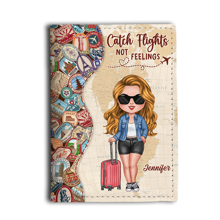 Personalized Travel Gift Catch Flights Not Feelings Passport Cover 33977 1