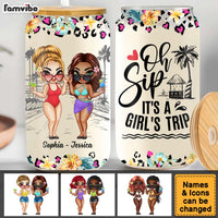 Personalized Gift For Friends It's A Girls' Trip Glass Can 33983 thumb 1