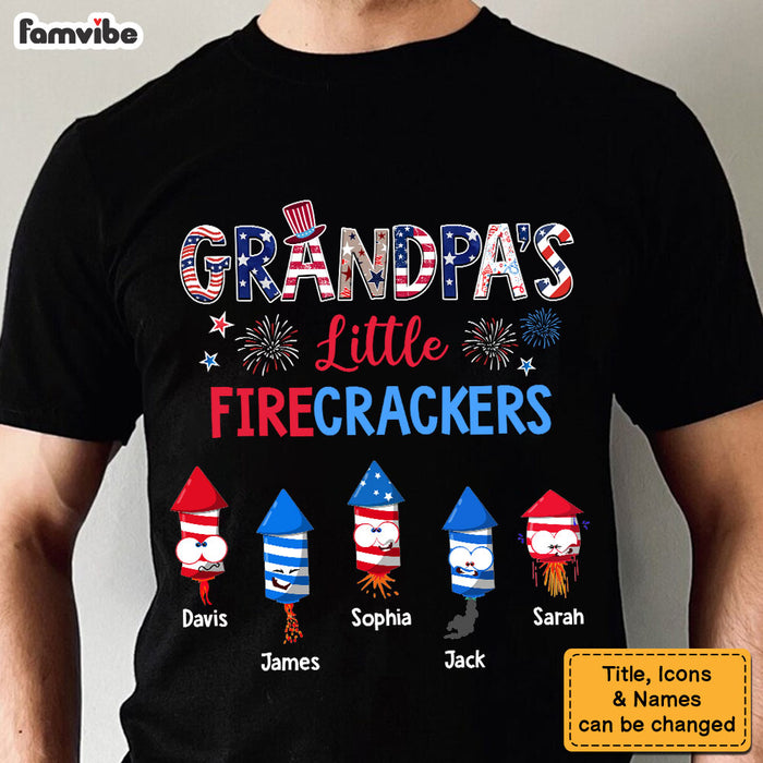 Personalized Gift For Grandpa Grandpa's Little Firecrackers Shirt - Hoodie - Sweatshirt 33988 1
