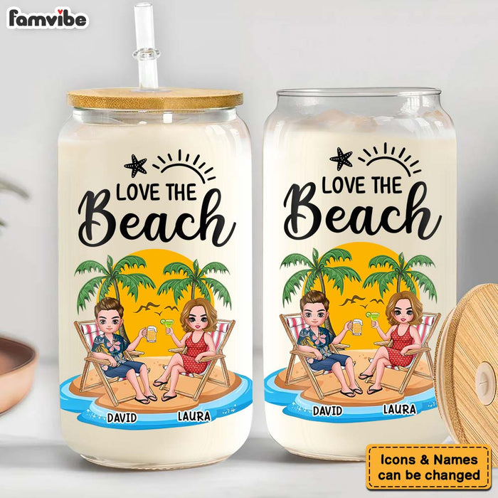 Personalized For Couple Love The Beach Glass Can 33990 1