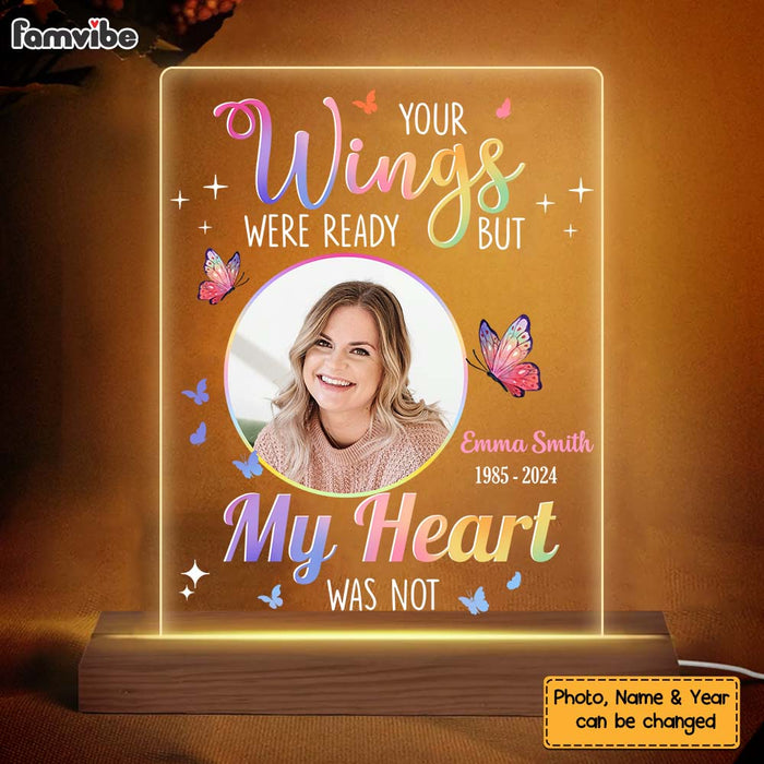 Personalized Your Wings Were Ready But My Heart Was Not Plaque LED Lamp Night Light 33994 1