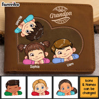 Personalized For Grandpa Dad Ever Cute Kids Leather Wallet 33995 thumb 1