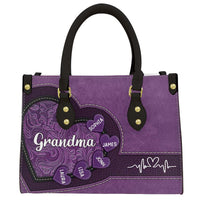 Personalized For Mom Grandma's Little Sweethearts Leather Bag 33999 thumb 1