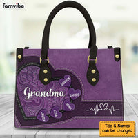 Personalized For Mom Grandma's Little Sweethearts Leather Bag 33999 thumb 1