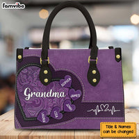 Personalized For Mom Grandma's Little Sweethearts Leather Bag 33999 thumb 1