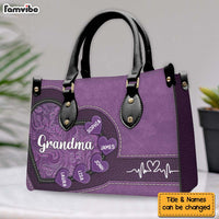Personalized For Mom Grandma's Little Sweethearts Leather Bag 33999 thumb 1