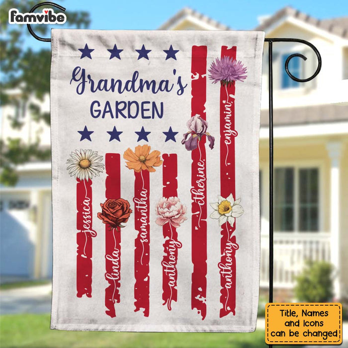 Personalized Grandma's Garden 4TH Of July American Flag 34003 1