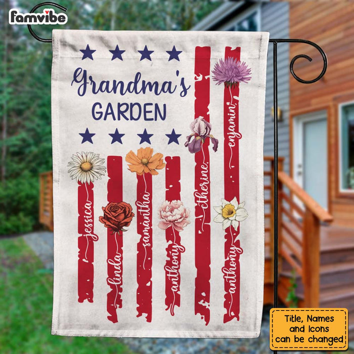 Personalized Grandma's Garden 4TH Of July American Flag 34003 1