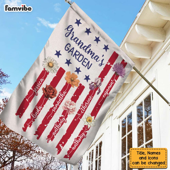 Personalized Grandma's Garden 4TH Of July American Flag 34003 1