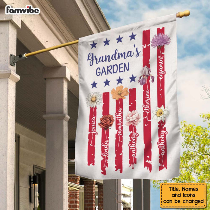Personalized Grandma's Garden 4TH Of July American Flag 34003 1