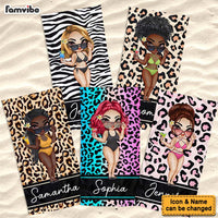 Personalized Gift For Friends Animal Print Beach Towel 34017 thumb 1