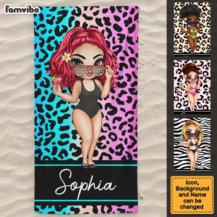 Personalized Gift For Friends Animal Print Beach Towel 34017 1