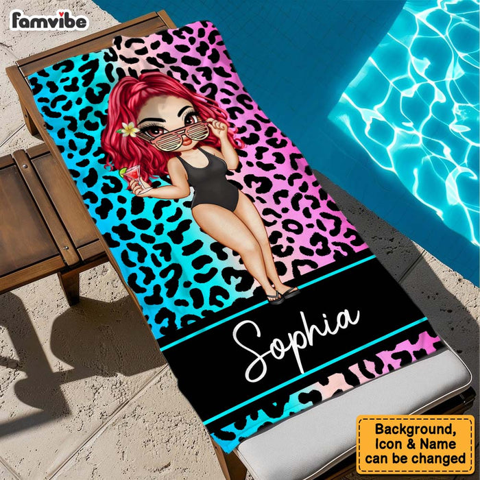 Personalized Gift For Friends Animal Print Beach Towel 34017 1