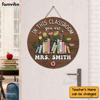 Personalized Gift For Teacher Welcome Round Wood Sign 34020 thumb 1