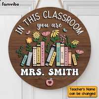 Personalized Gift For Teacher Welcome Round Wood Sign 34020 thumb 1