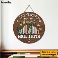 Personalized Gift For Teacher Welcome Round Wood Sign 34020 thumb 1