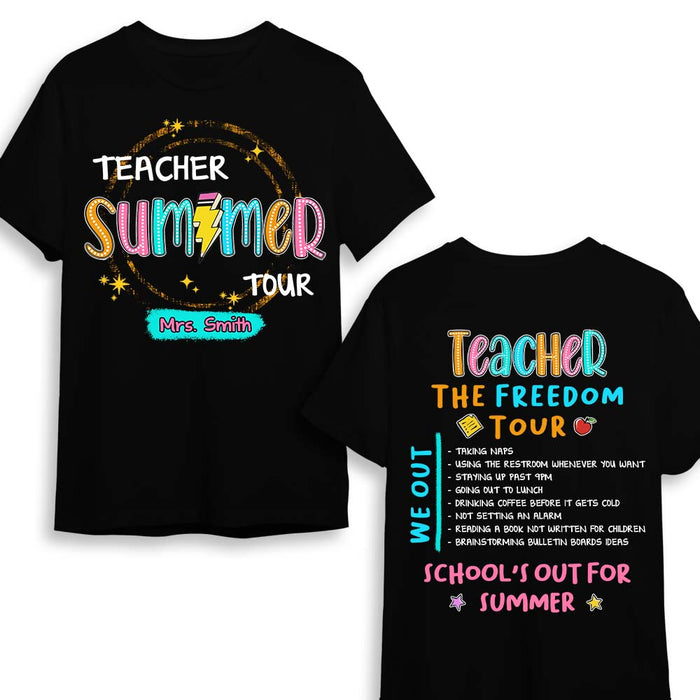 Personalized Gift For Teacher Summer Tour Double-sided Printing Shirt 34025 1