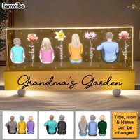Personalized Gift For Grandma's Garden Birth Flowers Acrylic Name Night Light 34026 thumb 1