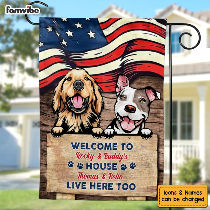 Personalized Welcome To The Dog House Flag 34036 1