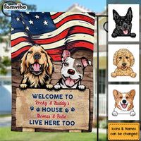 Personalized Welcome To The Dog House Flag 34036 thumb 1