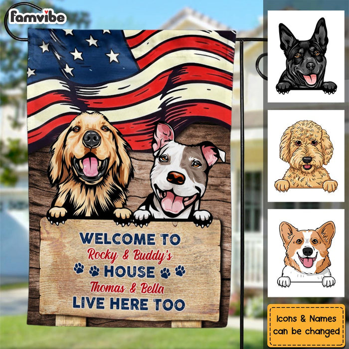 Personalized Welcome To The Dog House Flag 34036 1