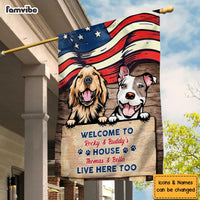 Personalized Welcome To The Dog House Flag 34036 thumb 1