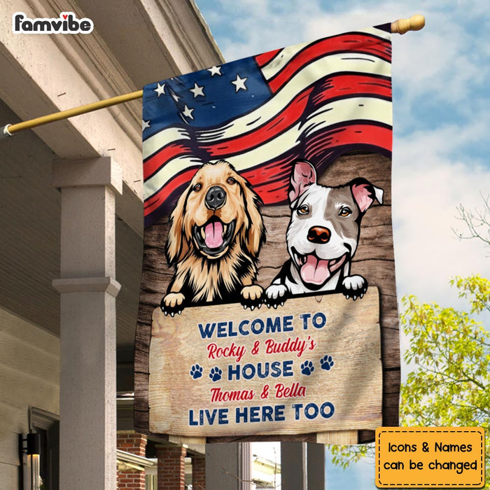 Personalized Welcome To The Dog House Flag 34036 1