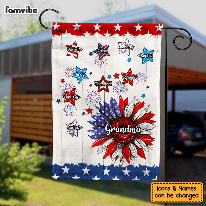 Personalized Sunflowers 4TH Of July Grandma Flag 34037 1