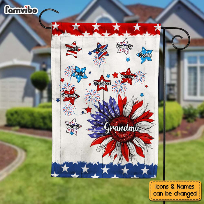 Personalized Sunflowers 4TH Of July Grandma Flag 34037 1