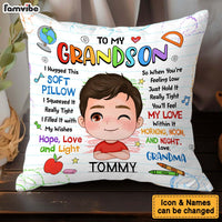 Personalized Gift For Grandson School Theme Hug This Pillow 34042 thumb 1