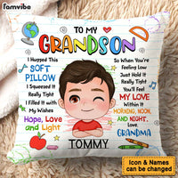 Personalized Gift For Grandson School Theme Hug This Pillow 34042 thumb 1