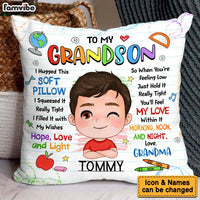 Personalized Gift For Grandson School Theme Hug This Pillow 34042 thumb 1